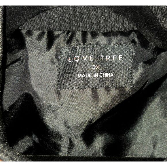 Love Tree Black Quilted Vest, Lined, Stretchy Side Panels, Size 3X Runs Small - Picture 2 of 3